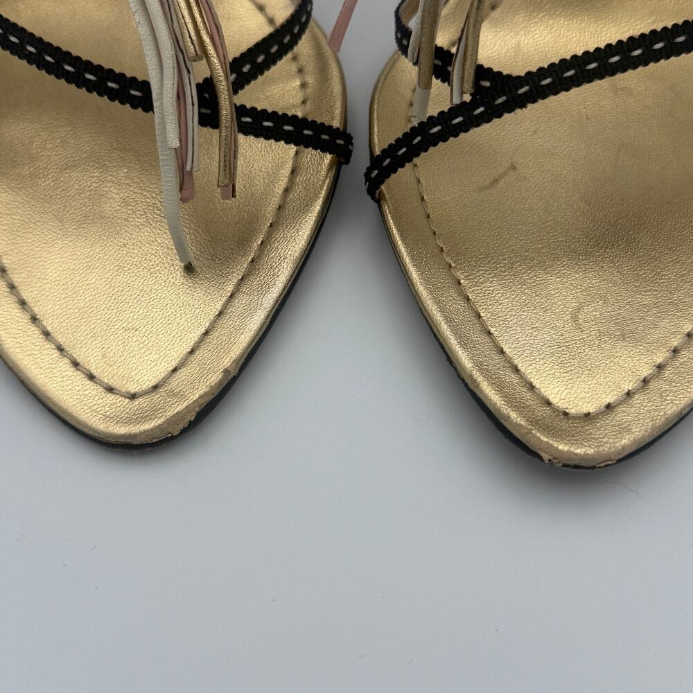 Rare Vintage Prada 2002 Flower Bouquet Gold Heels Neiman Marcus 95th Anniversary - Picture 7 of 7